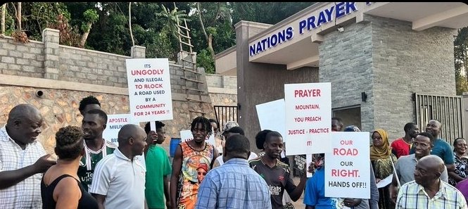 500 households clash with church over blocked road in Seguku
