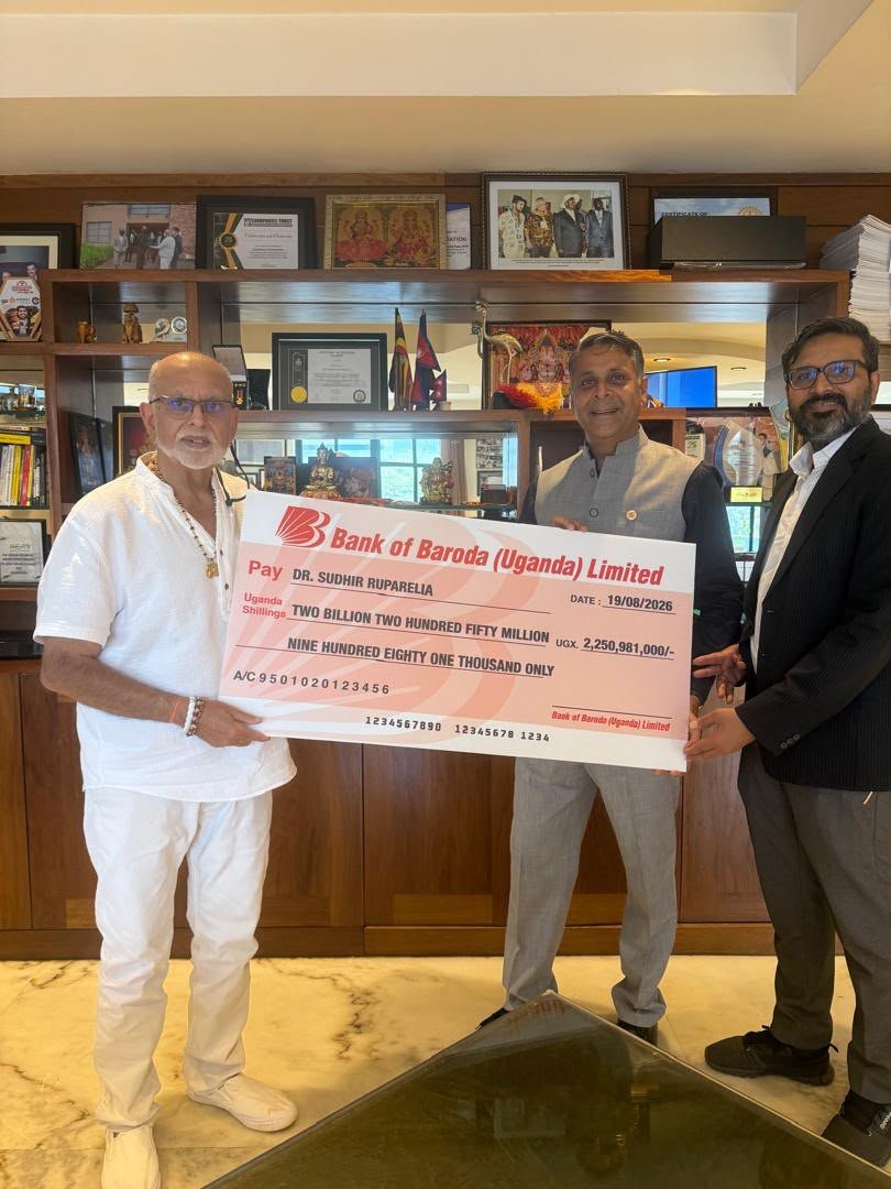 Tycoon Sudhir Ruparelia Receives Shs 2.25 Billion Dividend from Bank of Baroda Uganda